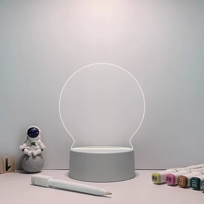 Illuminate Your Space with the Creative LED Note Board Night Light - Rewritable Message Board for Warm, Soft Ambiance Perfect for Kids and Loved Ones!