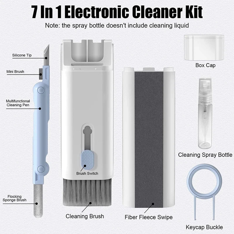 Ultimate 7-in-1 Keyboard and Earphone Cleaning Kit - Perfect for Headsets and Keyboards!