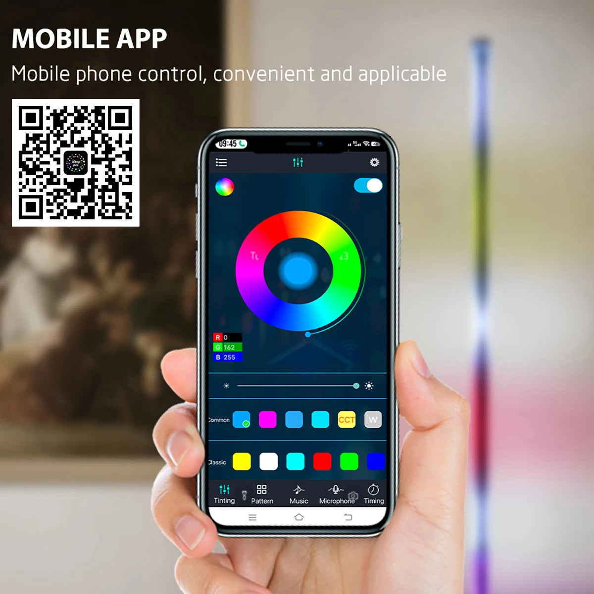 Transform Your Space with the LED USB RGBIC Smart Corner Floor Lamp - App & Remote Control for Customizable Colors and Effects