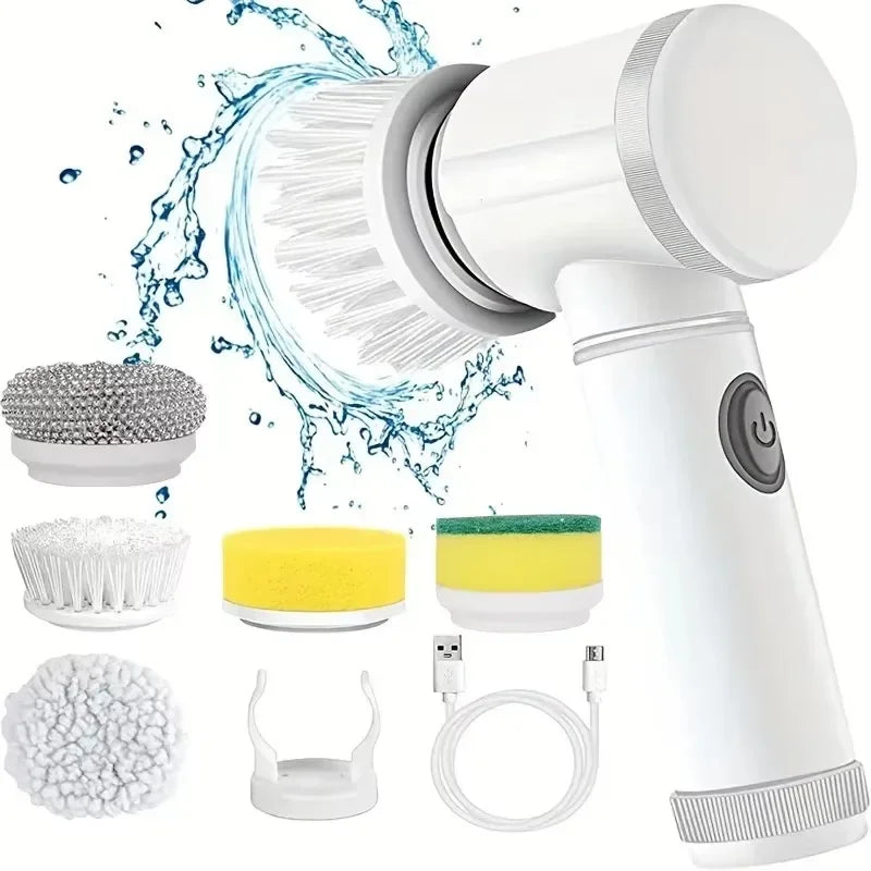 Revolutionary Cordless Electric Spin Scrubber: 5-in-1 Brush Heads for Effortless Deep Cleaning in Bathroom, Kitchen, and More!